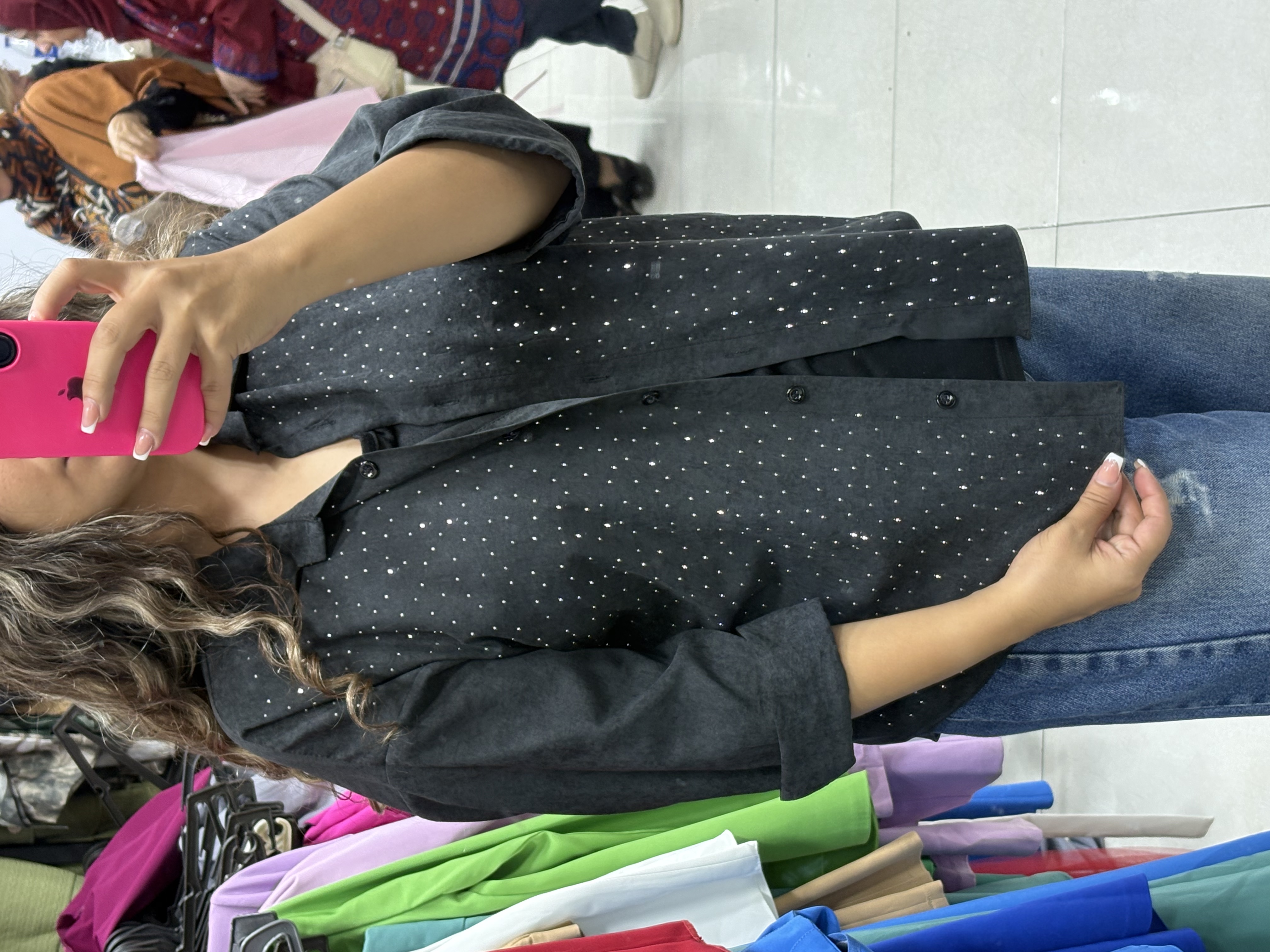 شومیز سیلک نگینی